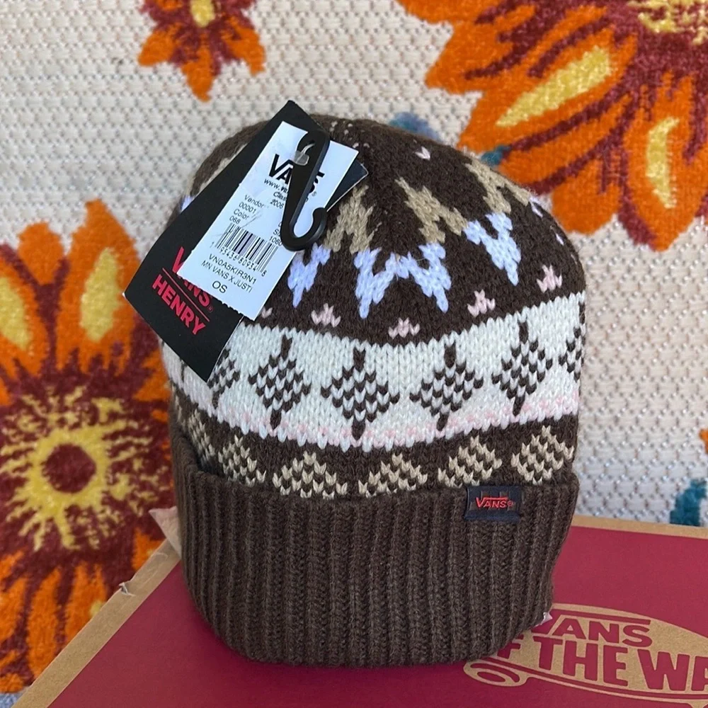 Vans VANS Jucti Brown Ornament Beanie Skateboarding Hat Women Men VN0A5KIR3N1 - Picture 15 of 16